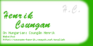 henrik csungan business card