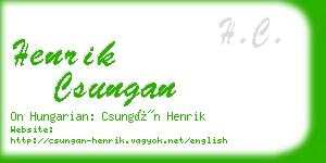 henrik csungan business card